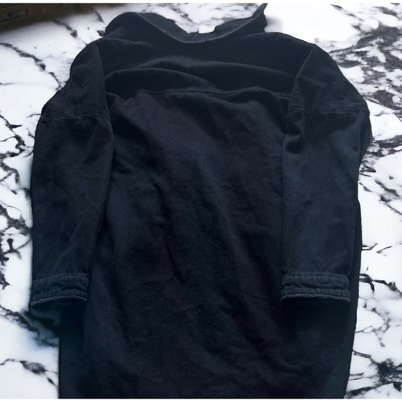 Zara Black Denim Button Down Oversized Shirt Jacket - Picture 4 of 8